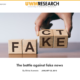 This is the banner image to an article entitled "The battle against fake news", written by Silvia Acevedo and published January 22, 2019, in UWM Research magazine.