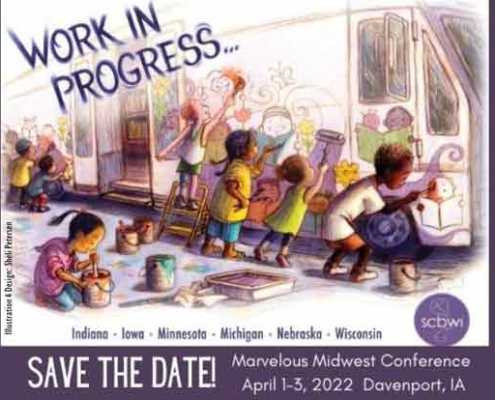 Promotional image for Marvelous Midwest conference, put on by six Midwestern chapters of SCBWI