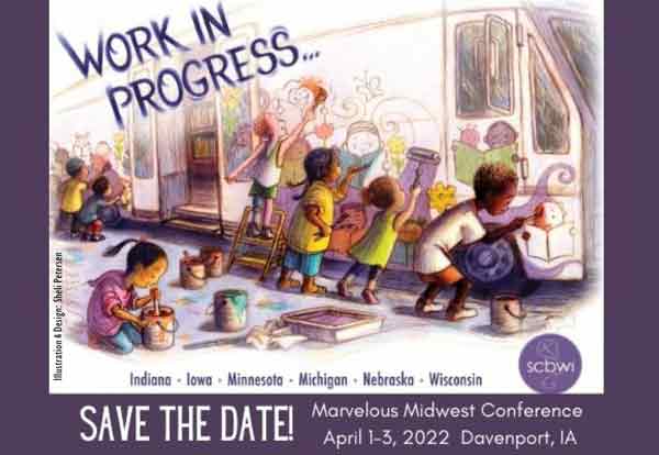 Promotional image for Marvelous Midwest conference, put on by six Midwestern chapters of SCBWI